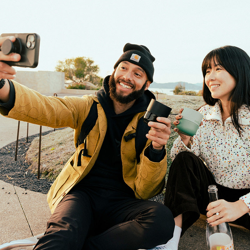 8oz-rise-lowball-tumbler-a6 8oz_rise_lowball_black_iceberg_couple_selfie_city_square.jpg